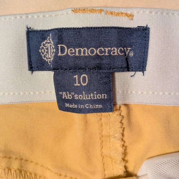 Democracy "Ab"solution Ankle Skimmer Stretch Waist yellow jeans  Sz 10 - Picture 4 of 12